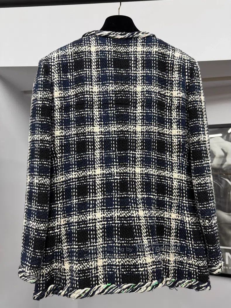 Chanel Chanel Waterfall series blue and white plaid woven jacket Size XS / US 0-2 / IT 36-38 - 3 Thumbnail