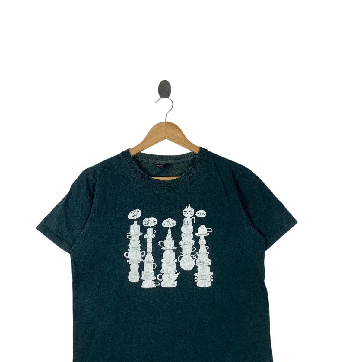Vintage Cats Are Connoisseurs Of Comfort Cartoon Tee Shirt Top Ads Size S / US 4 / IT 40 - 2 Thumbnail