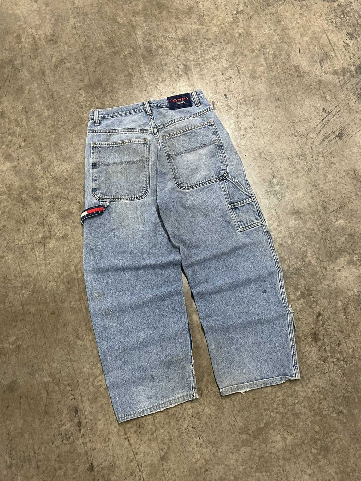 Tommy Hilfiger × Vintage Tommy Hilfiger y2k baggy fit denim carpenter thrashed skater Size US 32 / EU 48 - 1 Thumbnail