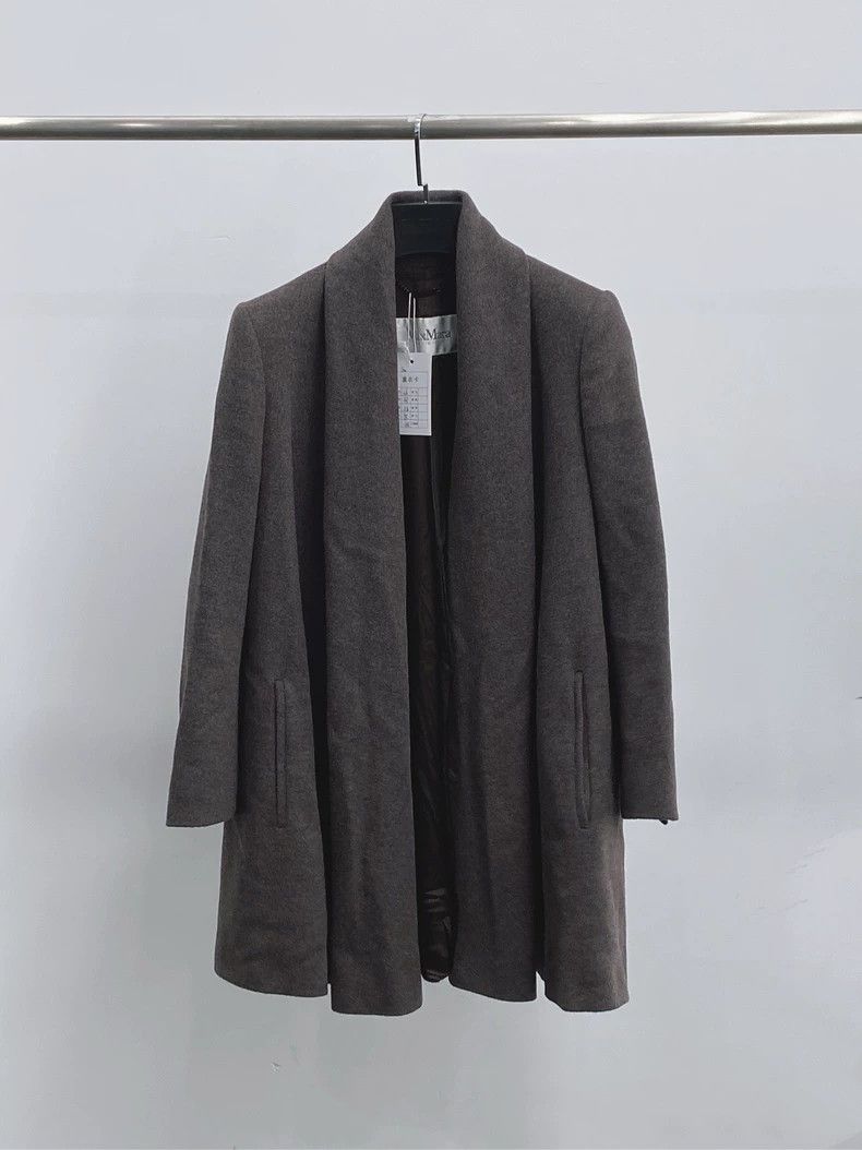 Max Mara Grey alpaca rabbit hair coat