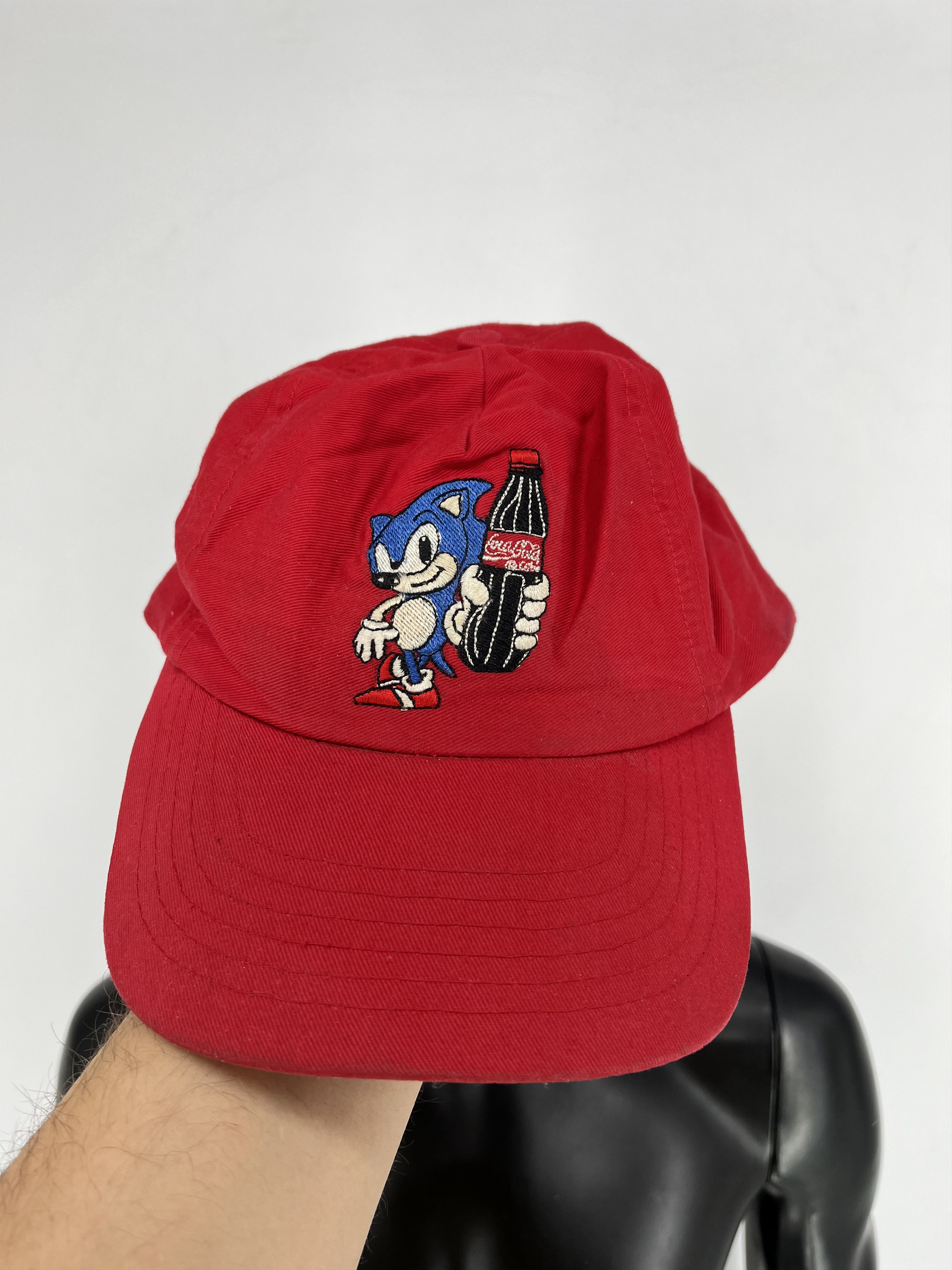 Sonic Lab × Vintage Sonic the Hedgehog Coca Cola Soda Promotional Red Hat Cap Size ONE SIZE - 2 Thumbnail