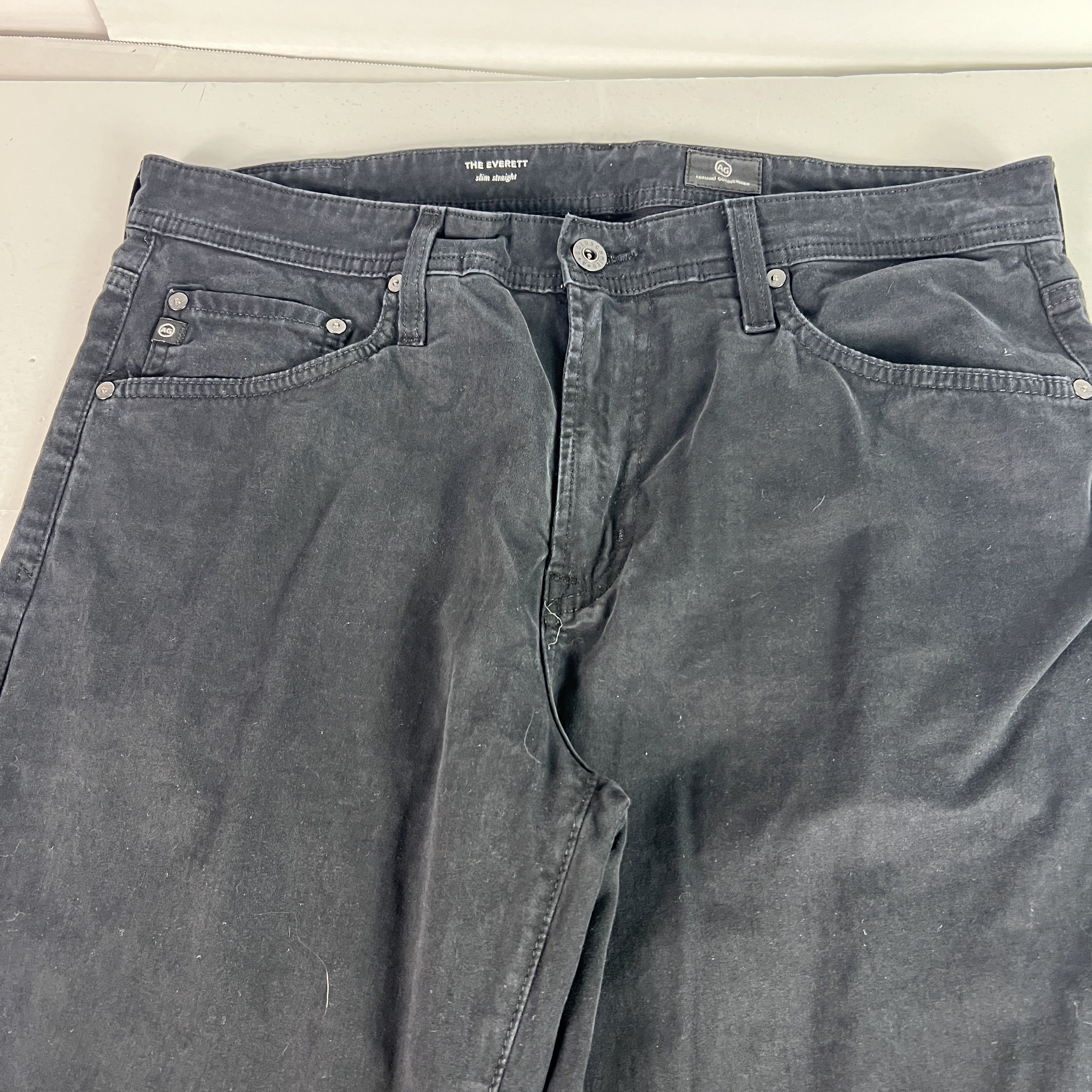 AG Adriano Goldschmied Adriano Goldschmied Everett Slim Straight Black Chinos Size US 35 - 2 Thumbnail