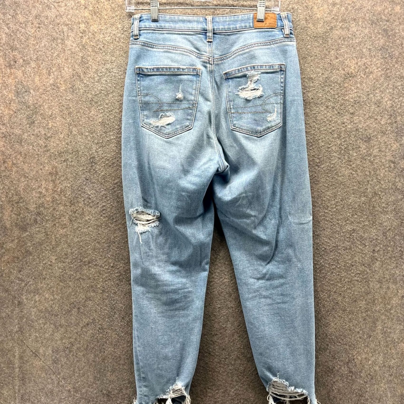 American Eagle Outfitters VINTAGE American Eagle Outfitters Jeans Womens 6 Blue Distressed Mom Stretch Denim Ripped Baggy 5-Pocket Design Size 28" / US 6 / IT 42 - 2 Thumbnail