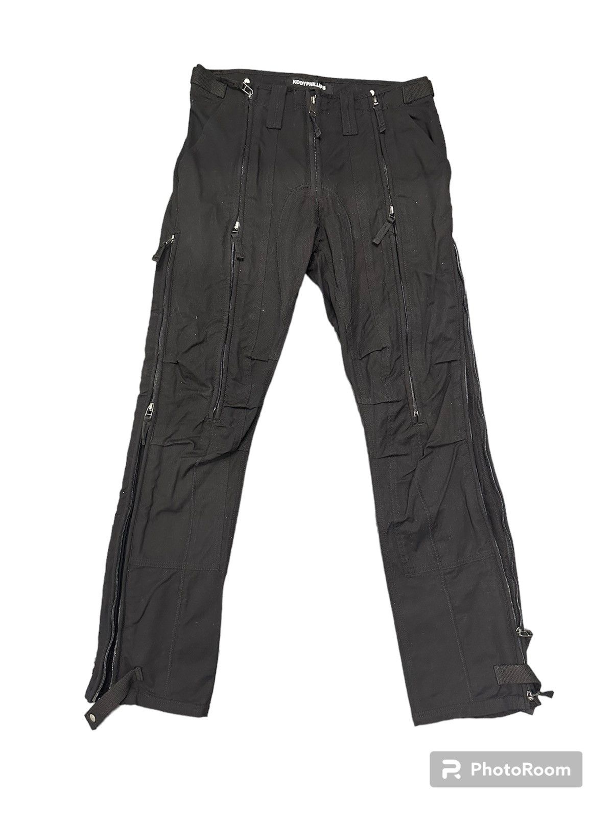 image of Kody Phillips Zipper Pants Size 30 in Black, Men's