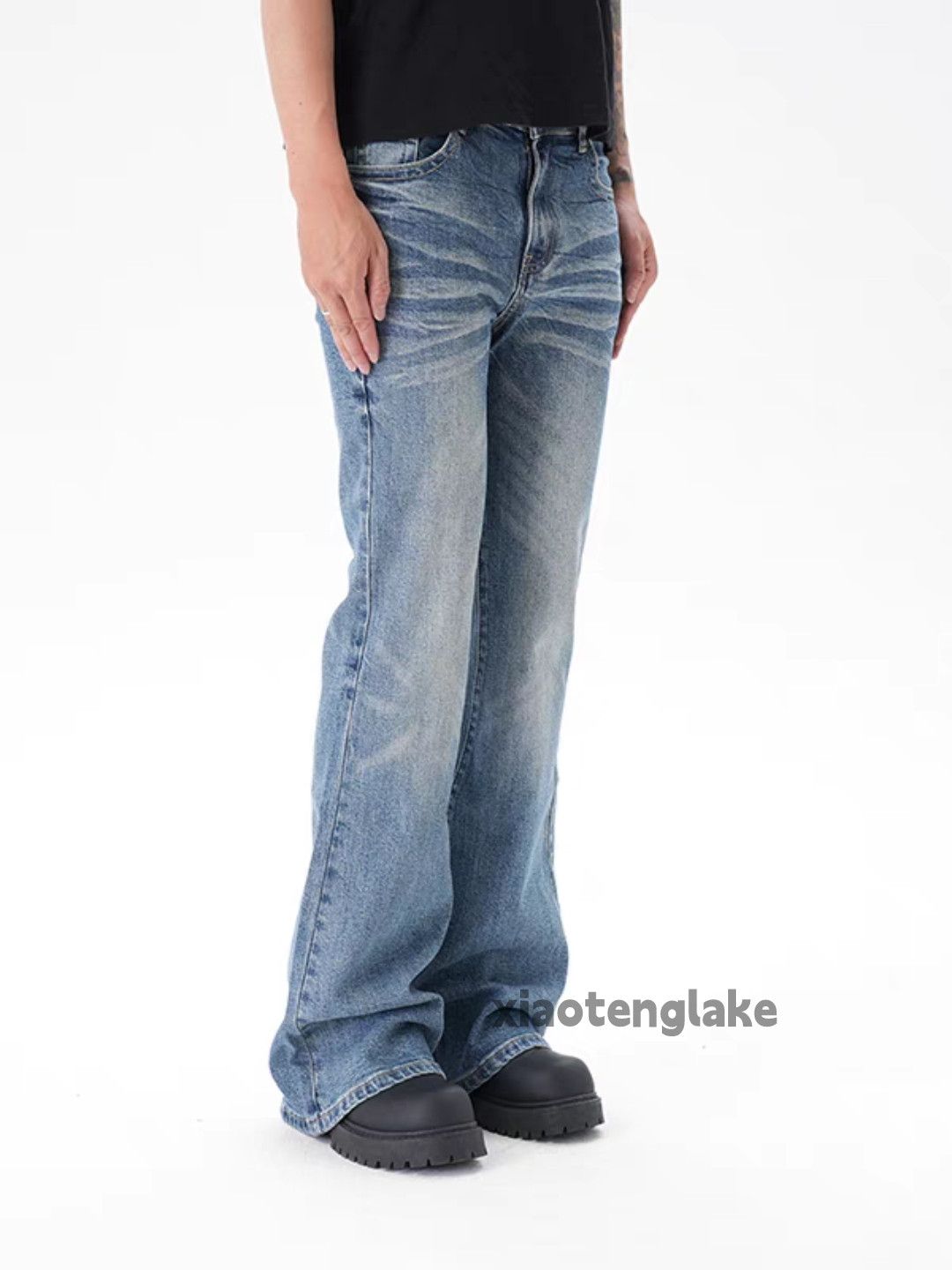 Jean Unisex outdoor utility punk yuppie grunge flared jeans Size US 28 / EU 44 - 1 Thumbnail