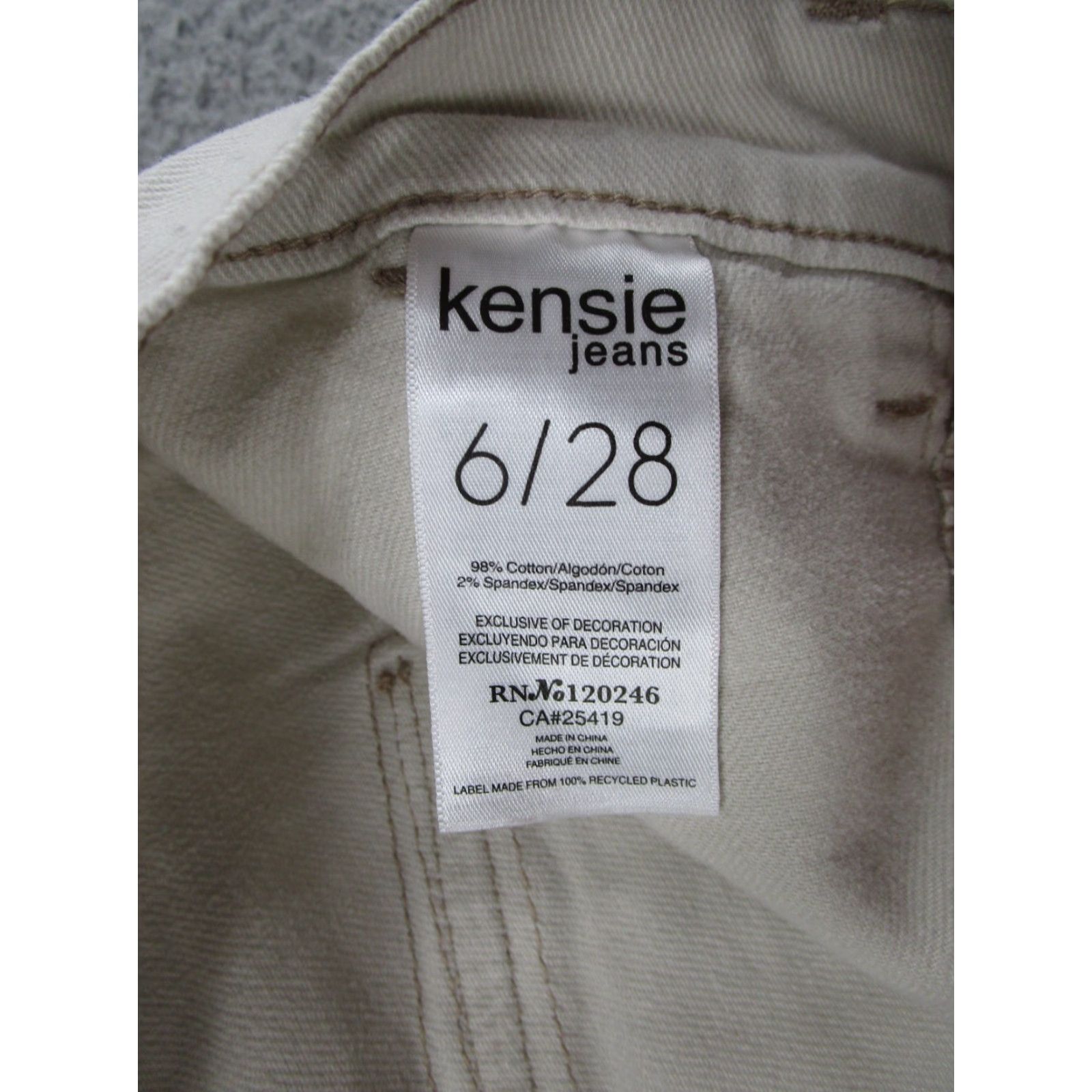 Vintage Kensie Jeans Straight Cargo Ivory Size 6/28 READ Womens Size 28" / US 6 / IT 42 - 5 Thumbnail