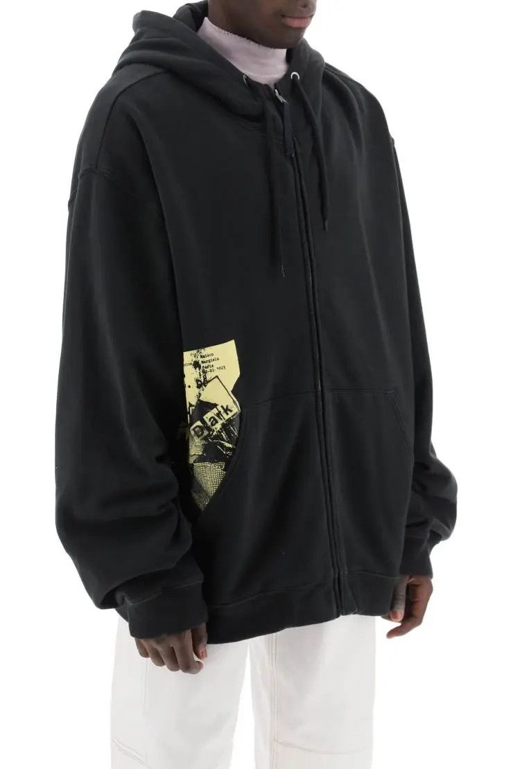 Maison Margiela o1s22i1n0324 Maxi Zip-Up Sweatshirt in Black Size US M / EU 48-50 / 2 - 2 Thumbnail