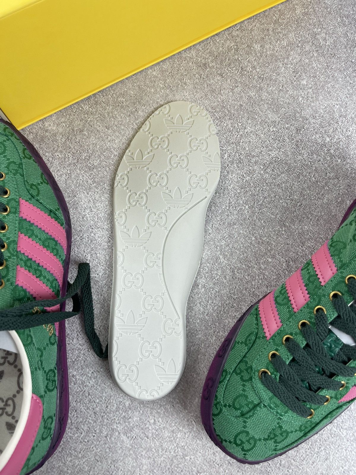 Gucci Adidas x Gucci Gazelle Green GG Monogram Sneakers Size 38 Size US 6.5 / IT 36.5 - 16 Thumbnail