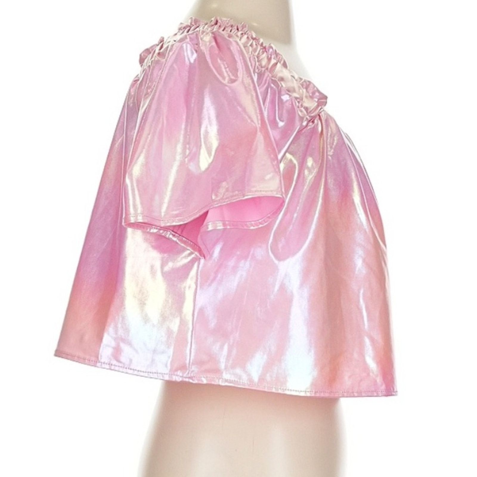J.Crew QUEEN OF SPARKLES Shimmering Pink Crop Top Size M / US 6-8 / IT 42-44 - 3 Thumbnail