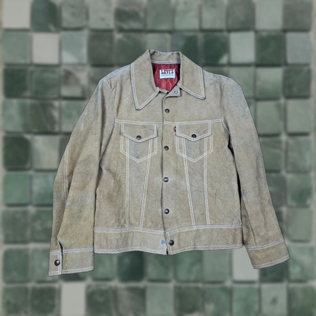 Levi's VINTAGE Levi's BIG E SUEDE LEATHER JACKET SHIRT SZ 38 Brown Men Leather, Suede 60's 18 INCH 20 INCH 23 INCH 23 INCH Mens Size US XXS / EU 40 - 1 Thumbnail
