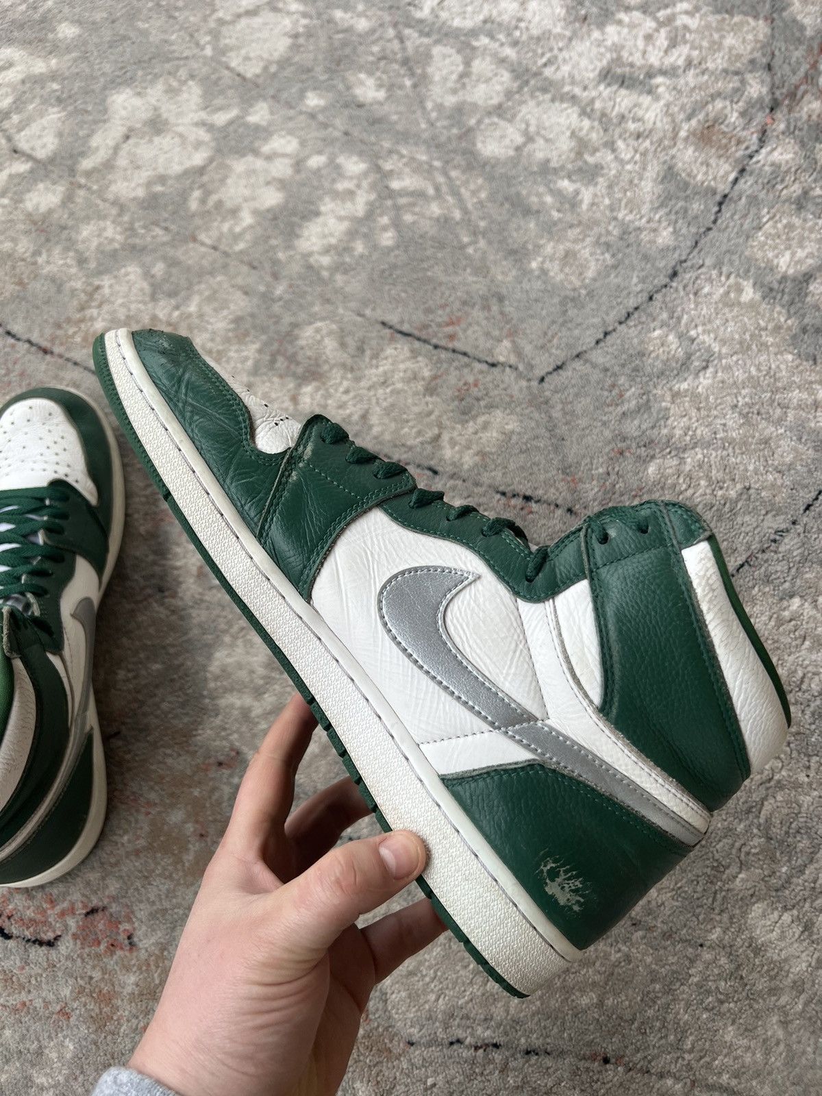 Jordan Brand Nike Air Jordan 1 High OG Green White Size US 14 / EU 47 - 5 Thumbnail