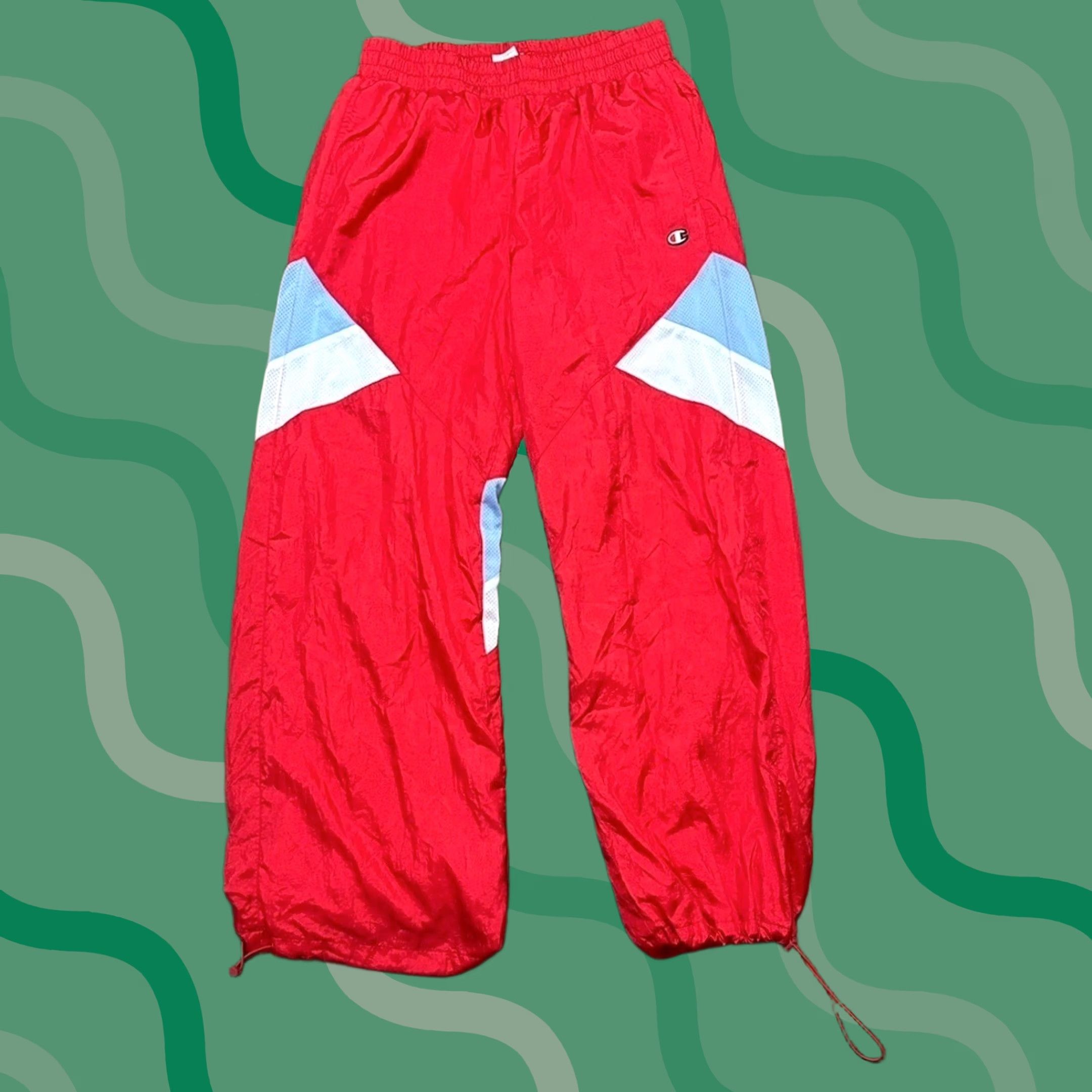 Champion Champion Life Pants Women Red Sz L Nylon Warm Up Wide Leg Baggy Athletic Women's Size 36" / US 14 / IT 50 - 1 Thumbnail