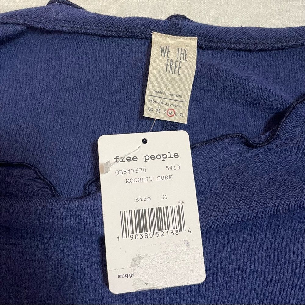 Free People NWT New Free People We the Free Bird Gang Blue Top Size M Size M / US 6-8 / IT 42-44 - 7 Thumbnail