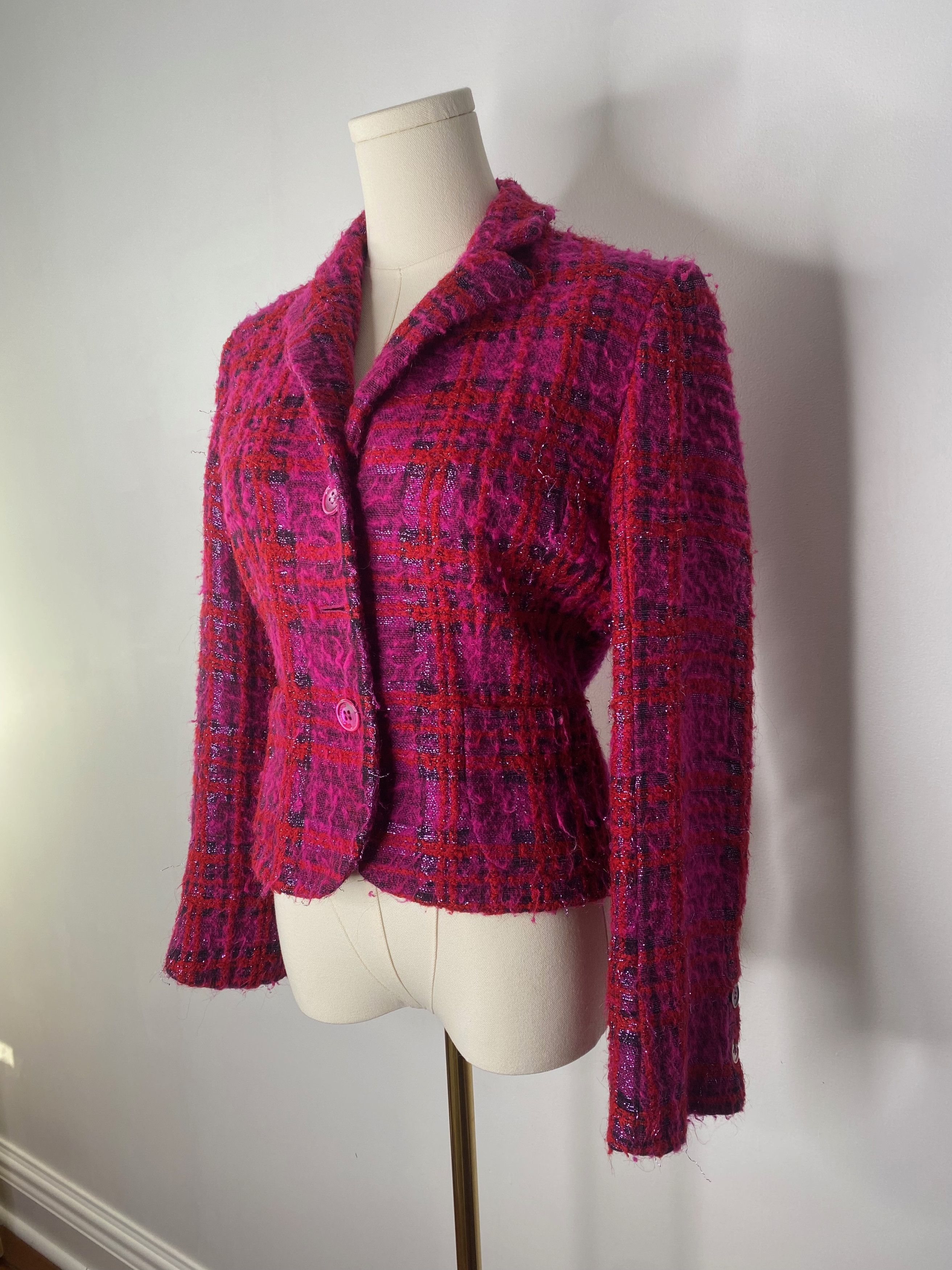 Moschino Moschino Cheap and Chic - Tweed Pink Blazer Size ONE SIZE - 2 Thumbnail