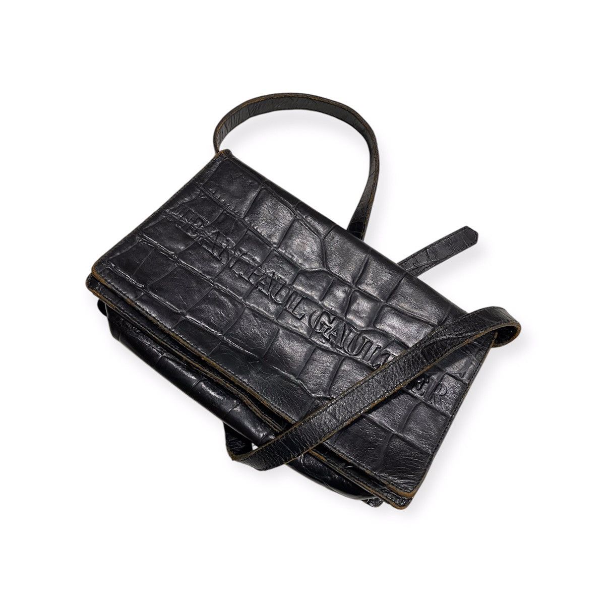 Jean Paul Gaultier Croc Embossed Rigid Leather Bag Size ONE SIZE - 12 Thumbnail