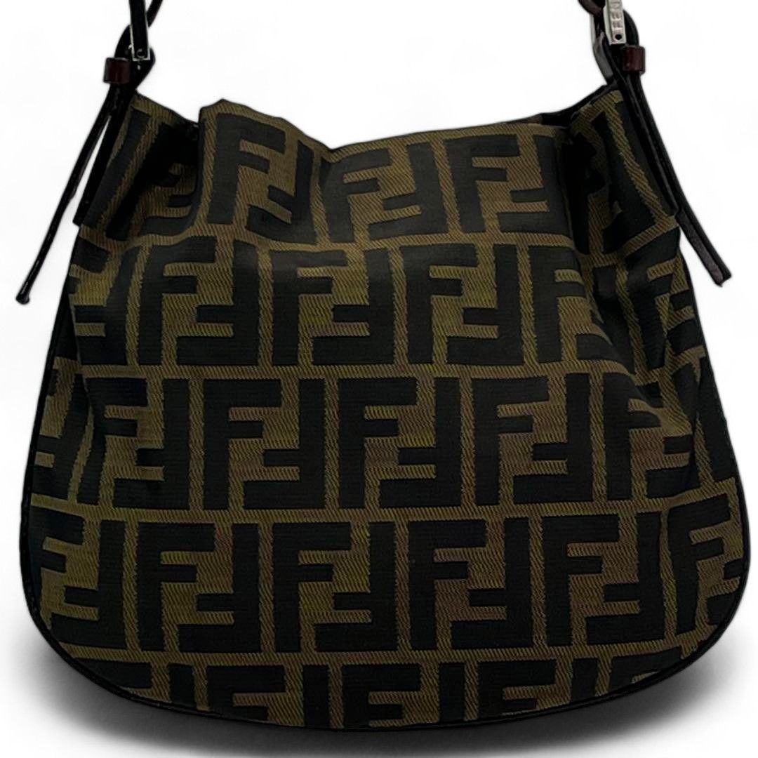 Fendi Fendi - Zucca Pouch Handbag Brown Leather One Shoulder Bag Size ONE SIZE - 3 Thumbnail