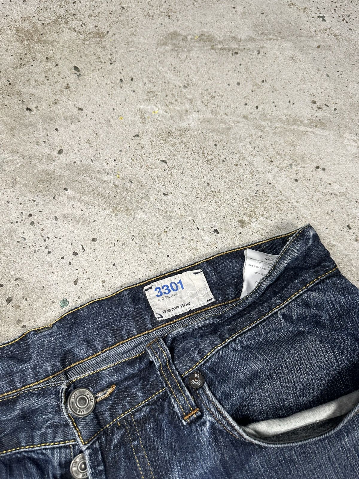 G-Star × Japanese Brand × Vintage Vintage Y2K G Star Raw 3301 Straight Denim Pants Jeans Size US 34 / EU 50 - 9 Thumbnail
