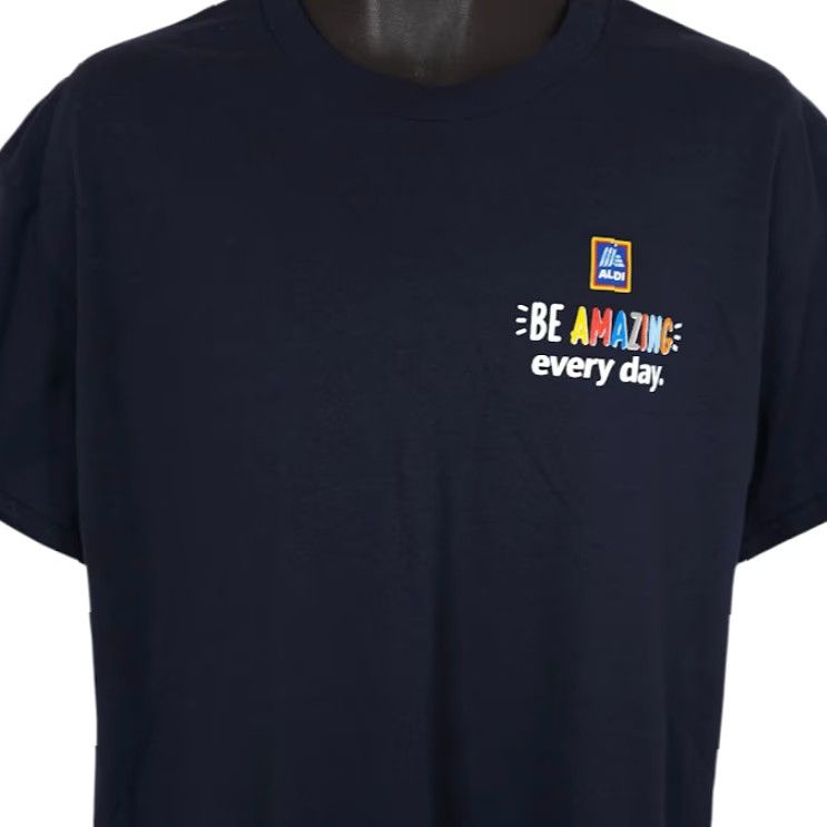 Gildan Aldi T Shirt Mens Blue Large Be Amazing Every Day Grocery Store Nike? Size US L / EU 52-54 / 3 - 2 Thumbnail