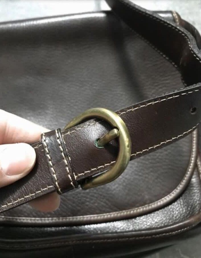 Genuine Leather Vintage Unisex Travertino Italy Full Leather Sling Bag Size ONE SIZE - 7 Thumbnail