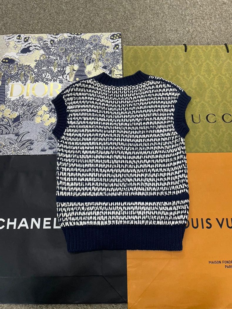 Chanel Chanel Blue and white woven sheep vest Size XS / US 0-2 / IT 36-38 - 3 Thumbnail