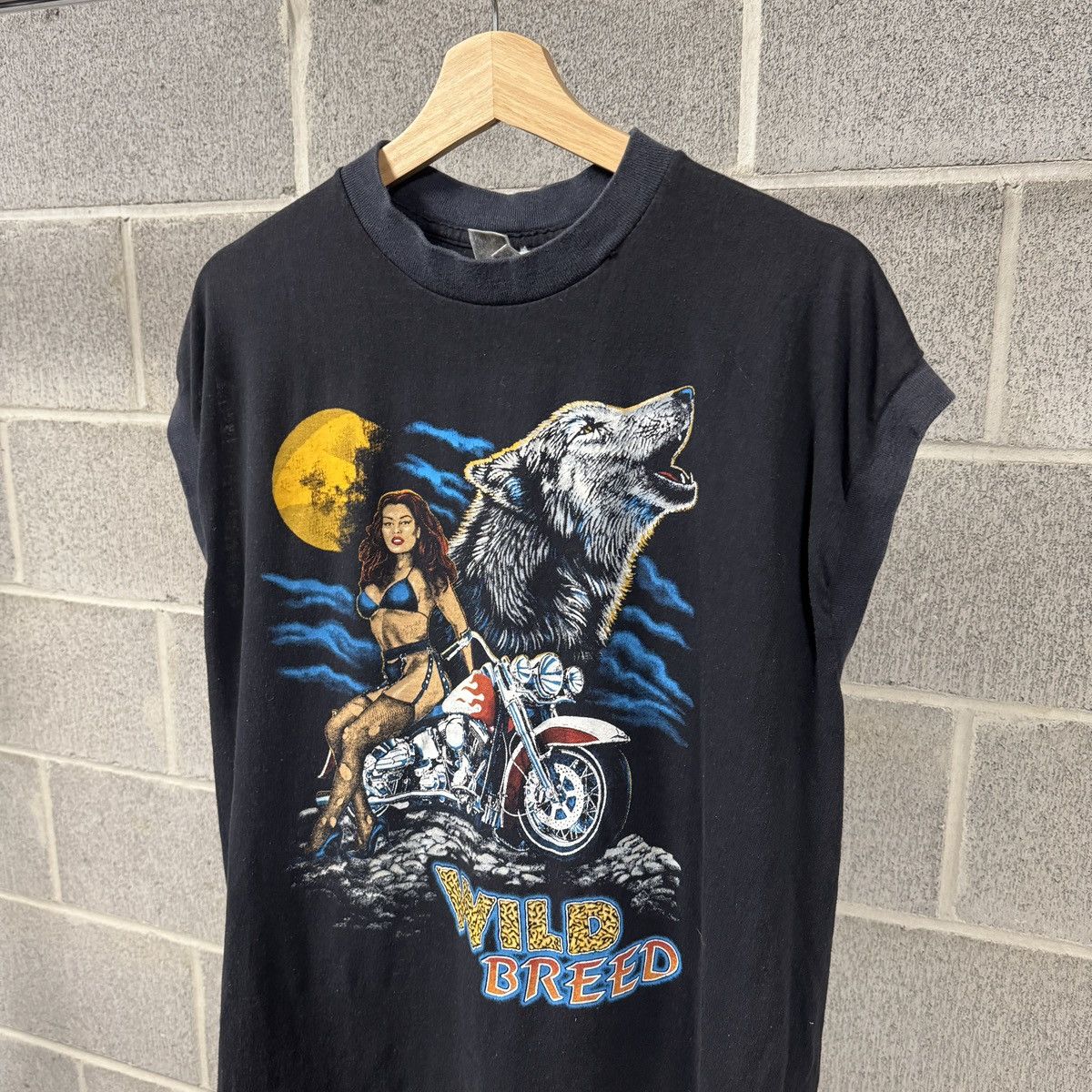 Vintage American Thunder Biker Girl Tank ERD Grunge Chrome Faded Size US XL / EU 56 / 4 - 2 Thumbnail