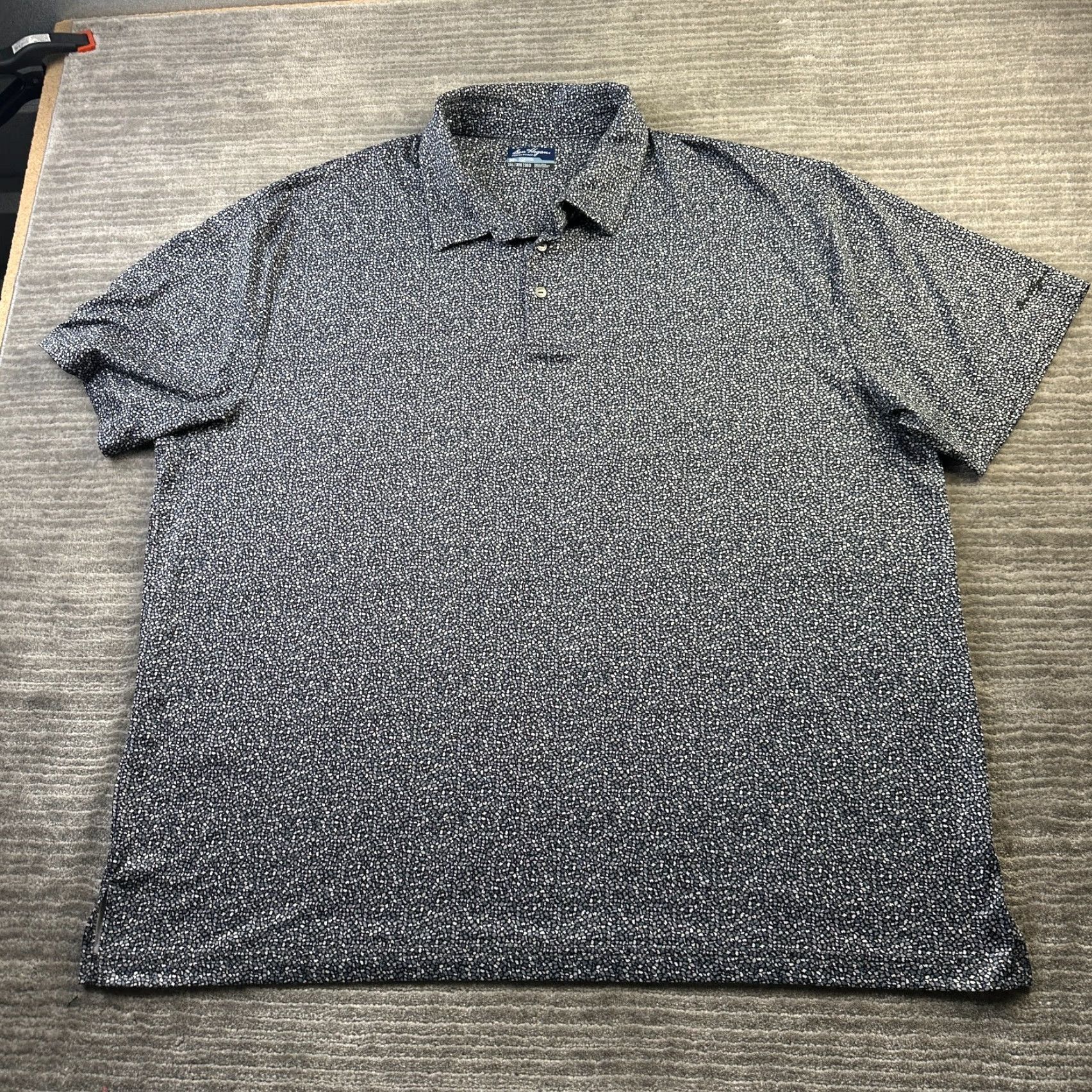 Hogan Ben Hogan Polo Shirt Mens 3XL Gray All Over Print Golf Performance Shirt Short Sleeve Collared Button Polo Geometric Logo Waist Size US XXL / EU 58 / 5 - 2 Thumbnail