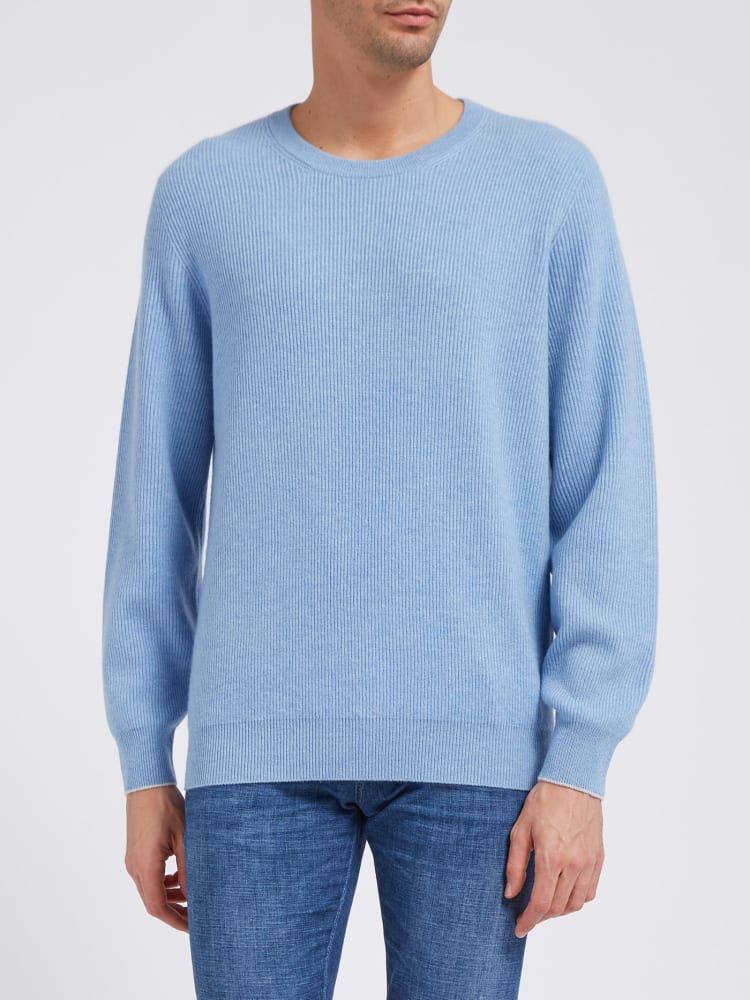 Brunello Cucinelli o1w1db10924 Cashmere Sweater in Light Blue Size US XS / EU 42 / 0 - 1 Preview