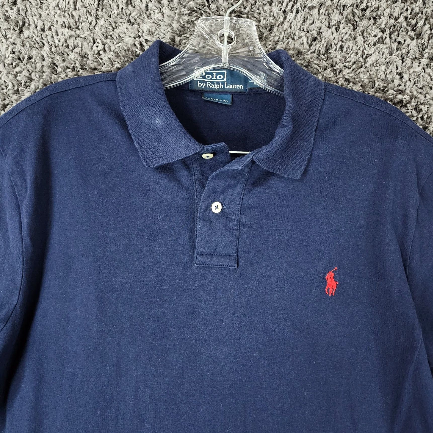 Polo Ralph Lauren Polo Ralph Lauren Custom Fit Short Sleeve Polo Shirt Adult Large Blue Mens Size US L / EU 52-54 / 3 - 3 Thumbnail