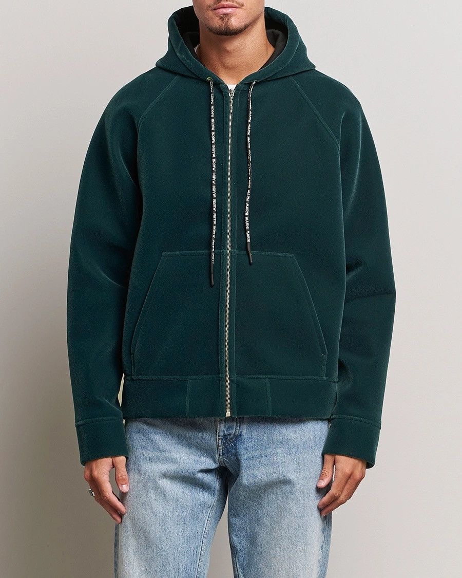 Marni Amazing Moss Green Velour Hoodie Size US M / EU 48-50 / 2 - 1 Thumbnail