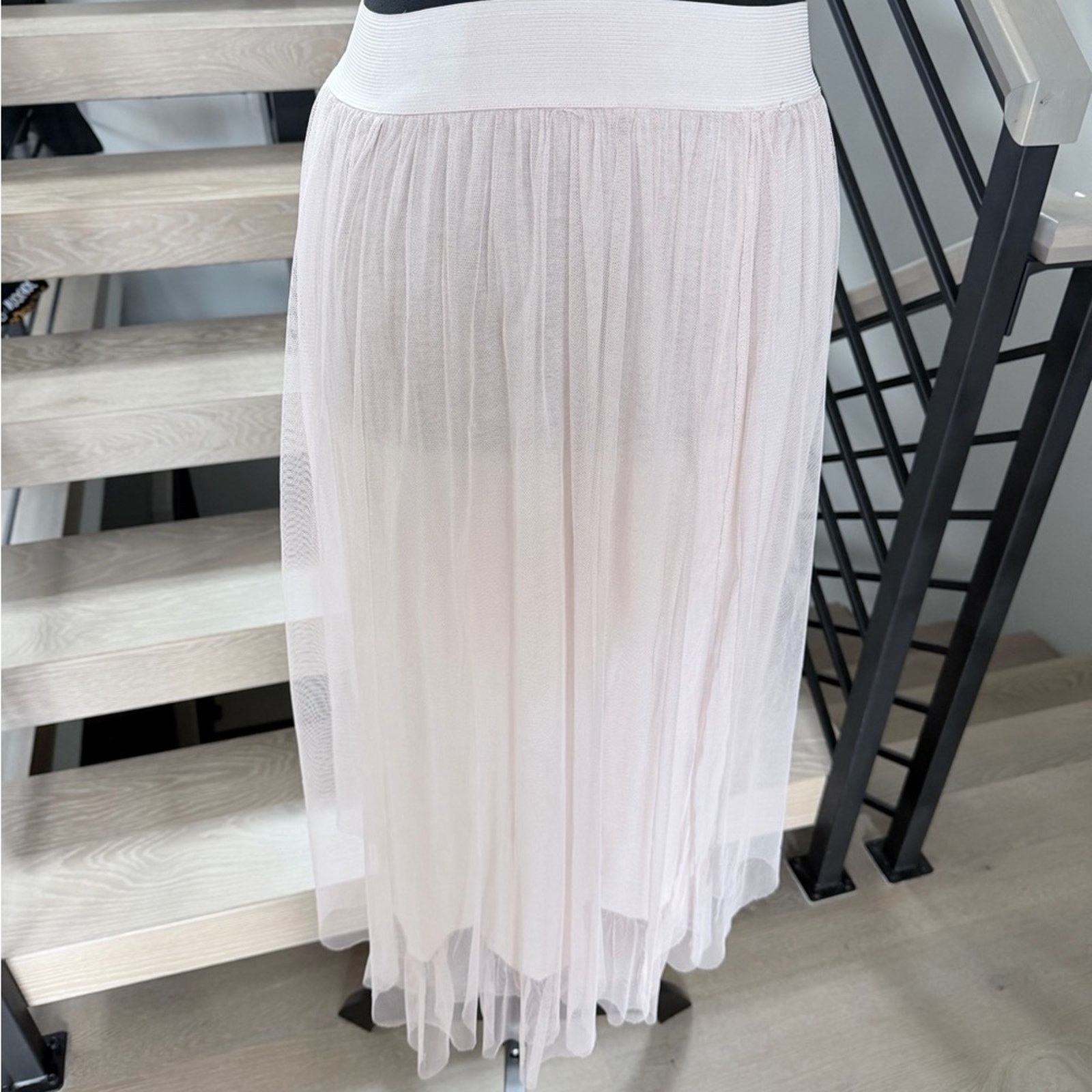 Other Y2K Elegant Cream Tulle Midi Skirt size S Size 27" / US 4 / IT 40 - 2 Thumbnail