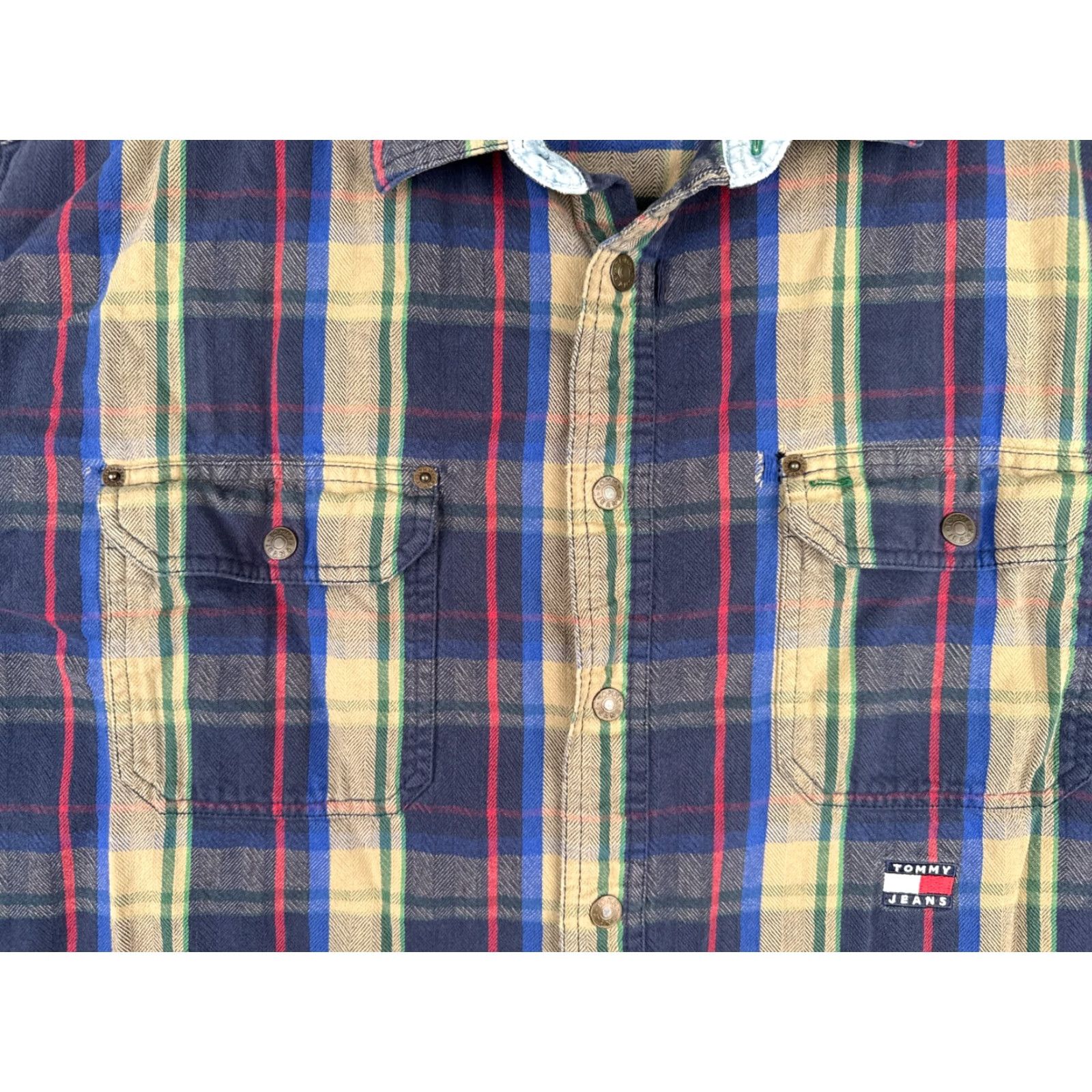 Tommy Hilfiger Tommy Hilfiger Jeans Shirt Adult Extra Large Blue Plaid Flannel Long Sleeve Size US XL / EU 56 / 4 - 6 Thumbnail