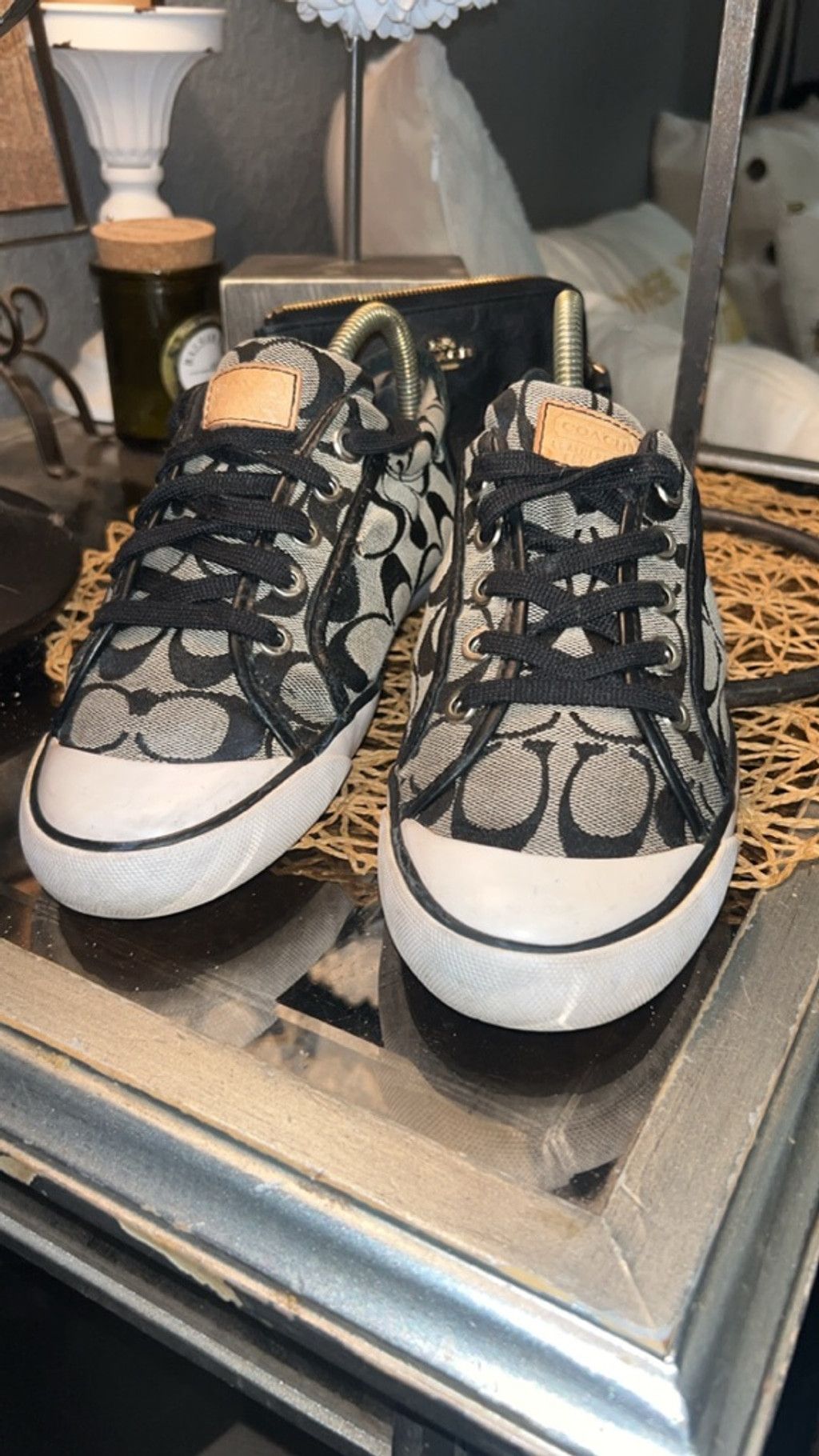 Coach Women's Coach Black & White Signature Canvas Sneakers Size 7 Size US 7 / IT 37 - 1 Thumbnail