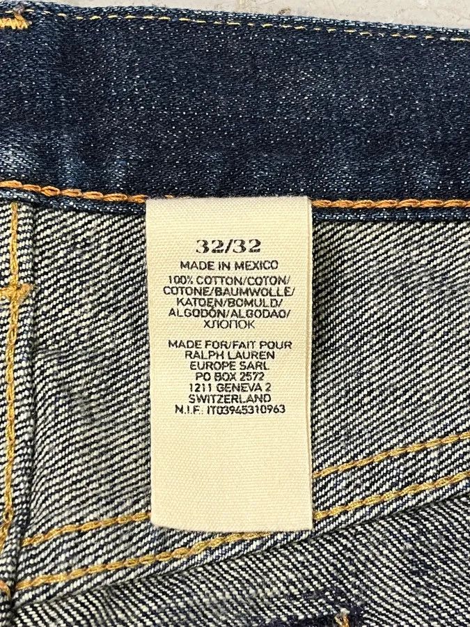 Polo Ralph Lauren 2000s Ralph Lauren Blue Patchwork Effect Slim Denim Jeans Size US 33 - 14 Thumbnail
