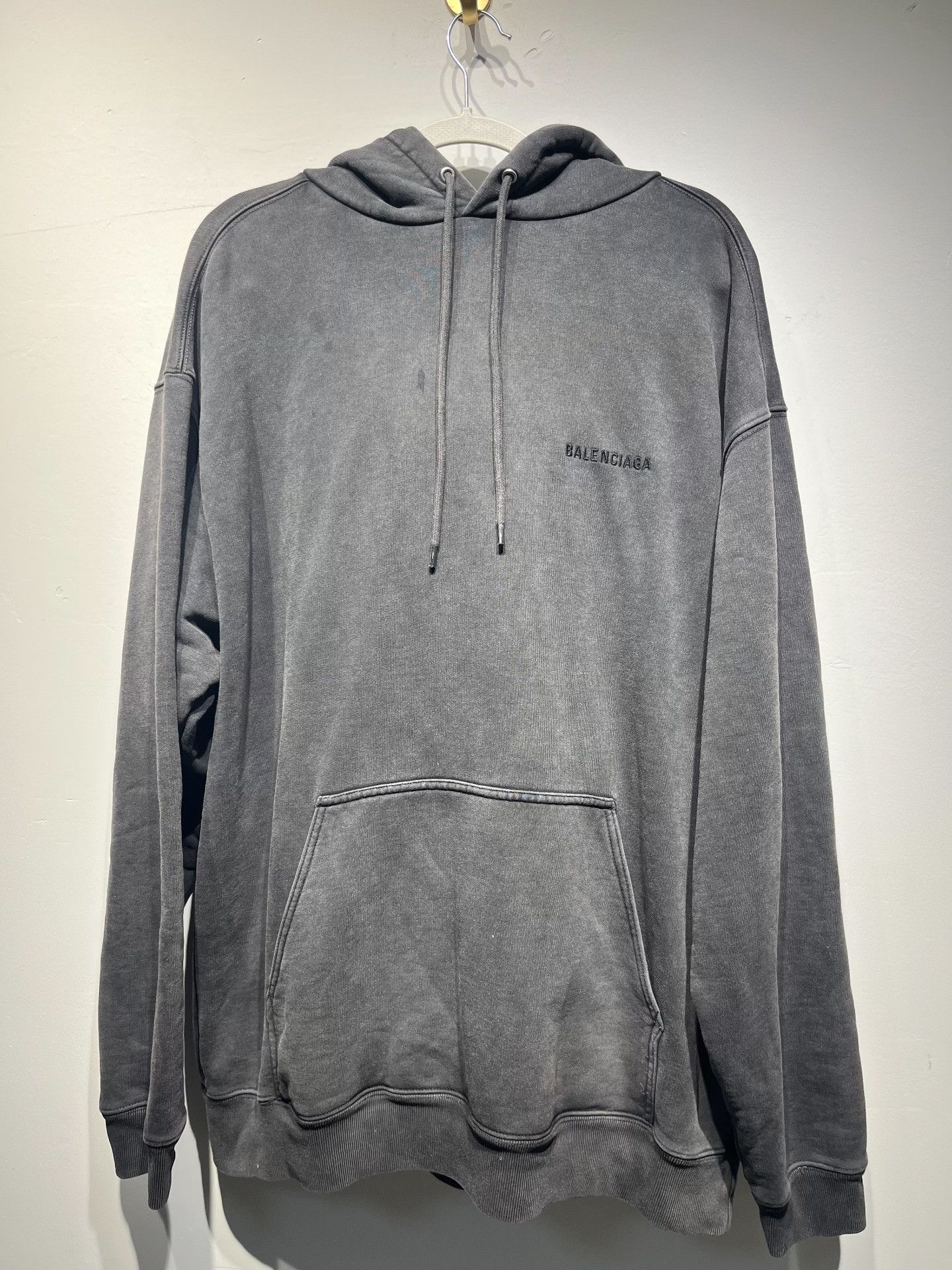 Balenciaga Balenciaga Retro Embroidered Gray Hoodie M Women Size M / US 6-8 / IT 42-44 - 1 Thumbnail