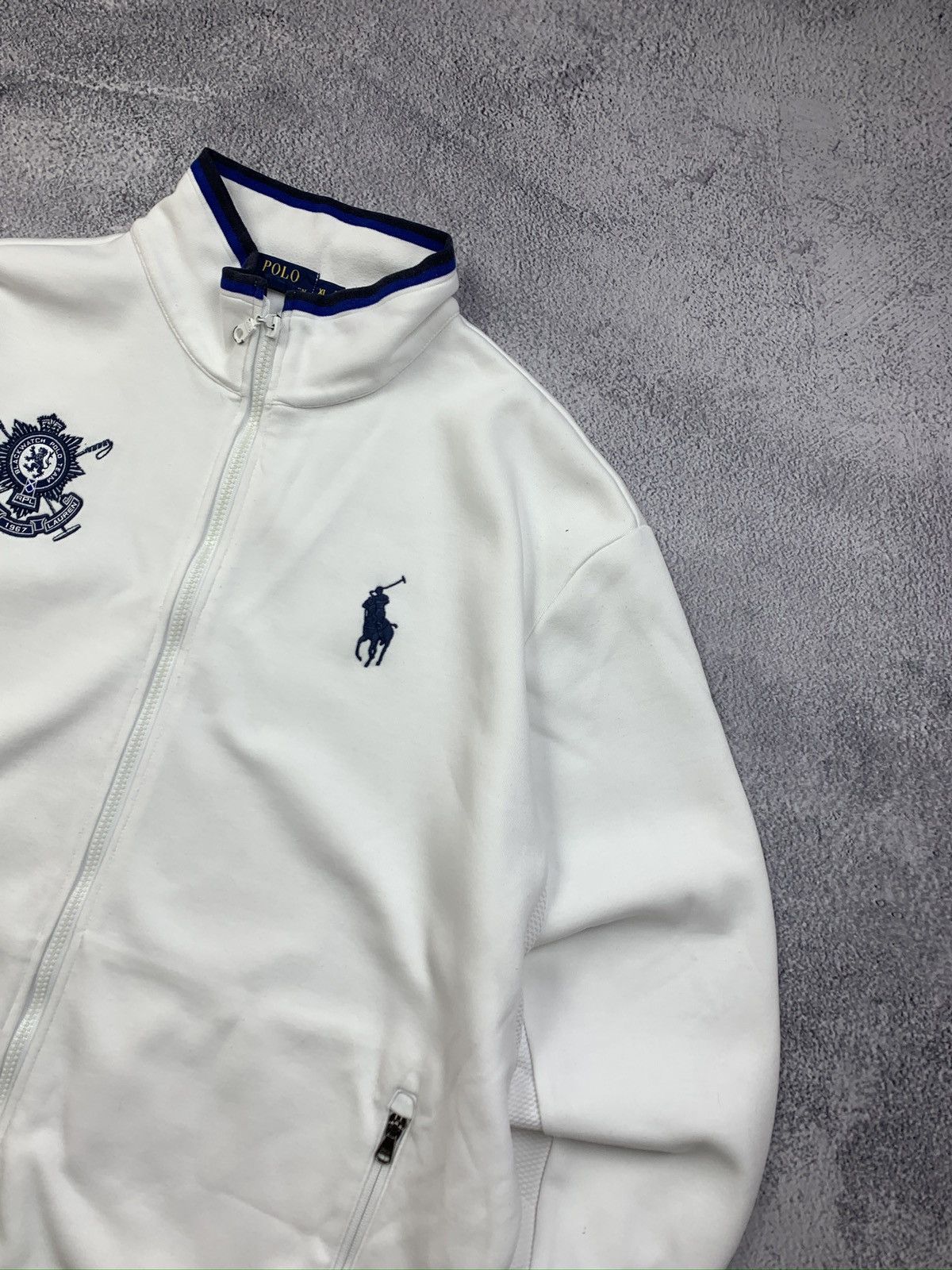 Polo Ralph Lauren Polo Ralph Lauren White Full Zip Sweater XL Crest Logos Mens Size US XL / EU 56 / 4 - 4 Thumbnail