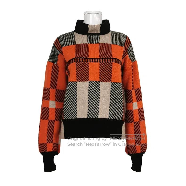 Hermes Hermes Gezi Flower Cashmere Plaid Colorful Knit Sweater wi Size XS / US 0-2 / IT 36-38 - 1 Thumbnail