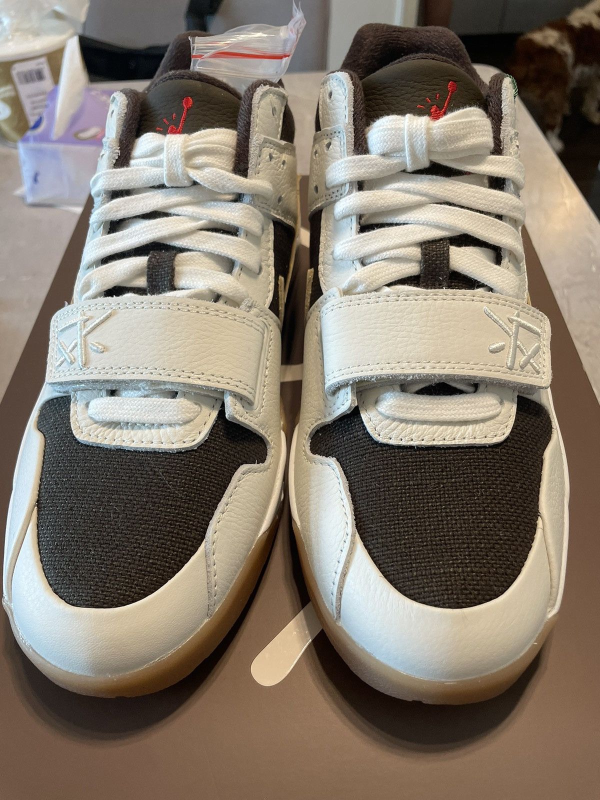 Travis Scott Jumpman Jack TR sail/ muslin dark mocha by Travis scott Grailed