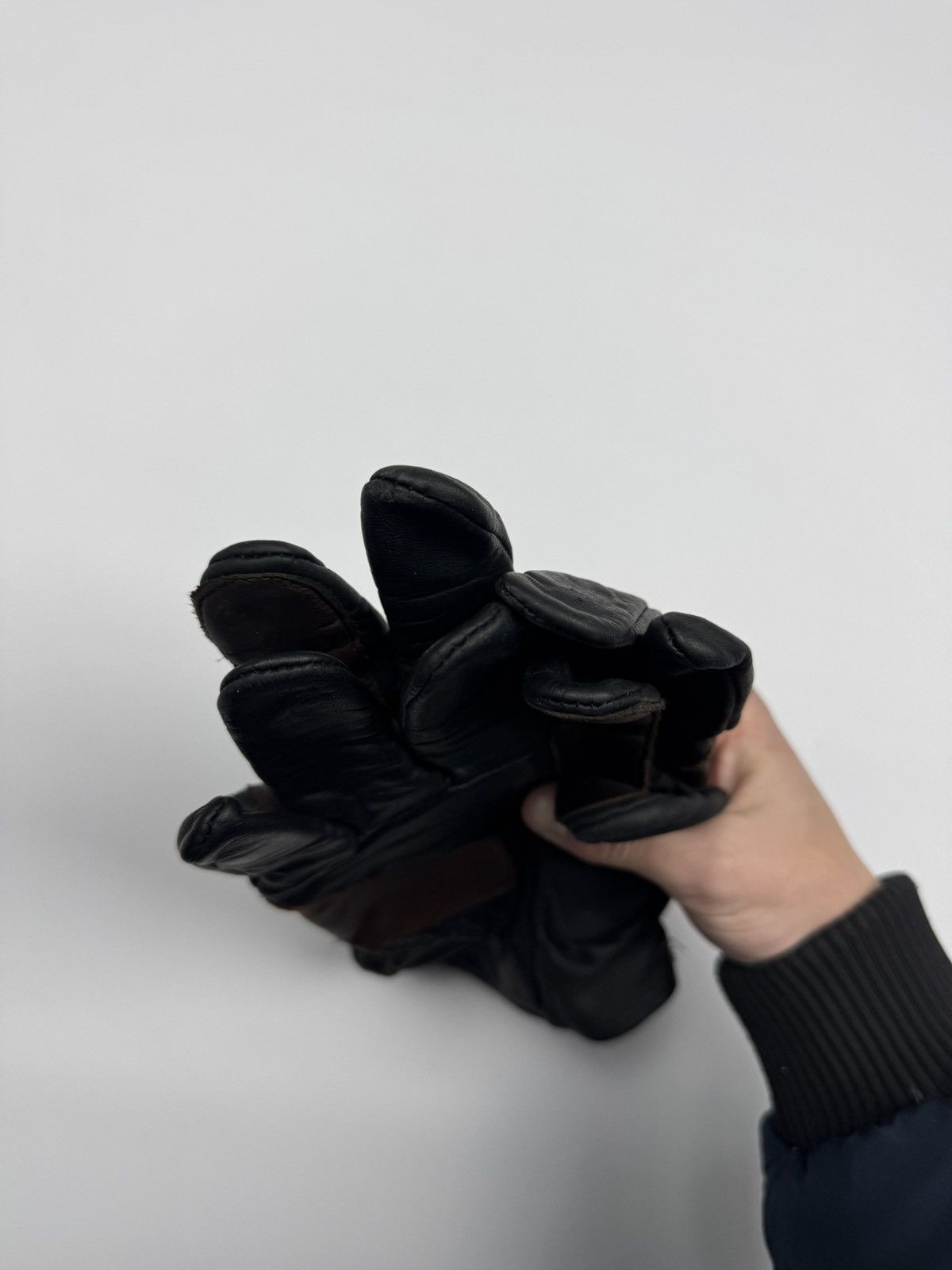 Vintage Vintage Biker Leather Gloves Size 36 - 7 Thumbnail