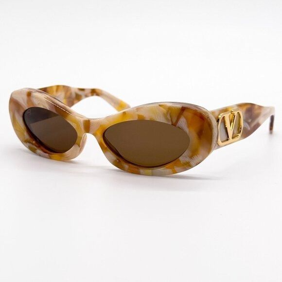 Valentino NEW VALENTINO SUNGLASSES VLS-178D HAVANA ORANGE/BROWN OVAL W Size ONE SIZE - 2 Thumbnail