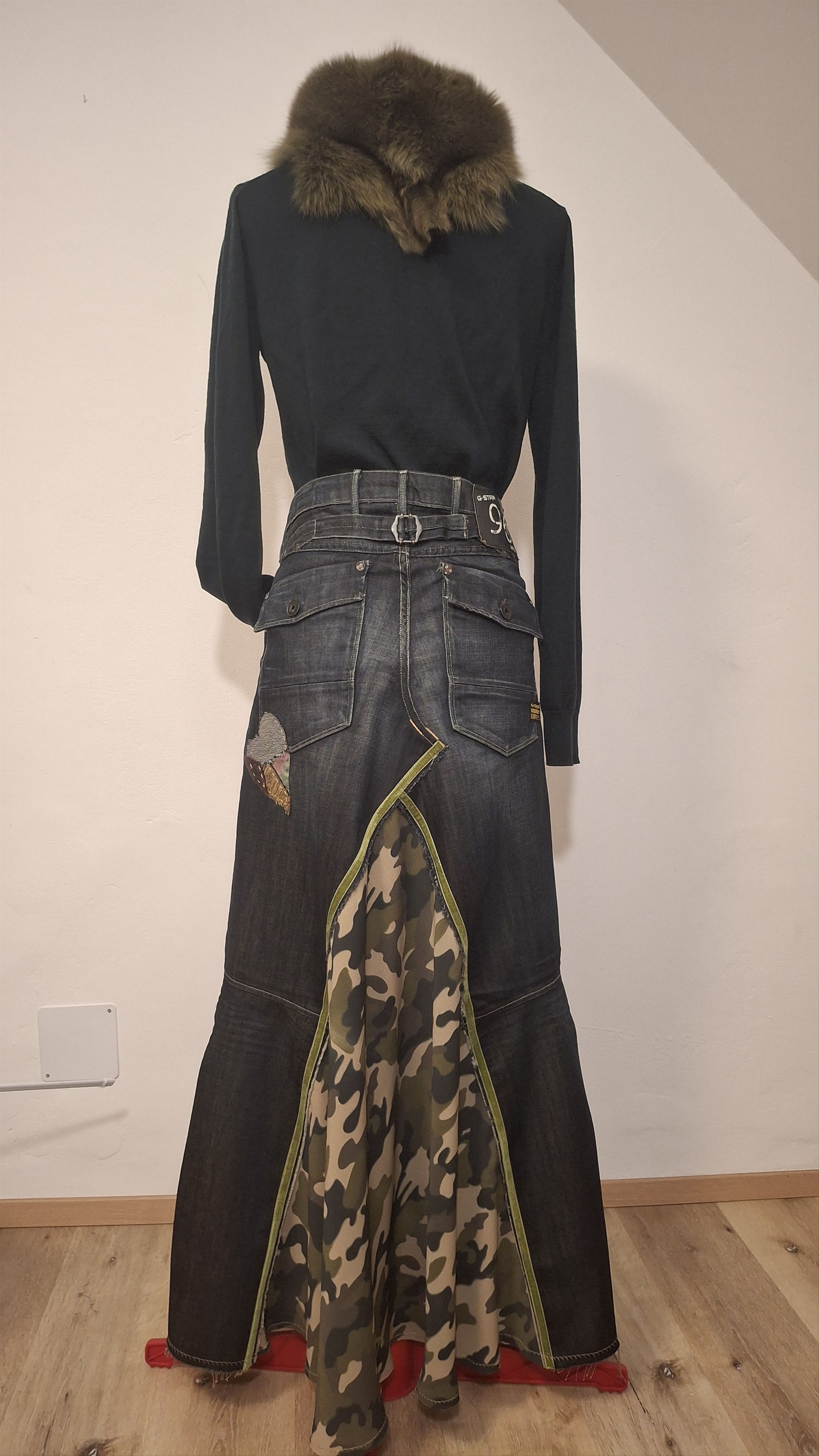 G-Star G-Star Reworked Camo Panel Skirt – Upcycled Art Denim Size 25" / US 0 / IT 36 - 5 Thumbnail