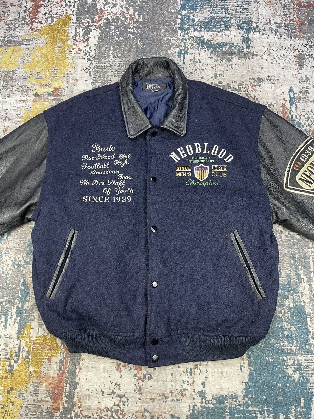 Vintage Vintage Neo Blood Tokyo Cowhide Varsity Jacket Size US L / EU 52-54 / 3 - 4 Thumbnail
