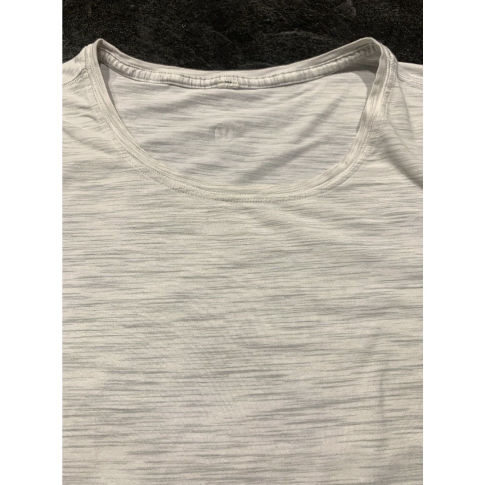 Lululemon Lululemon T-Shirt Women Size 6 Activewear Short Sleeve Boat Neck Striped Heathered Cotton Blend Pullover 90s Size M / US 6-8 / IT 42-44 - 3 Thumbnail