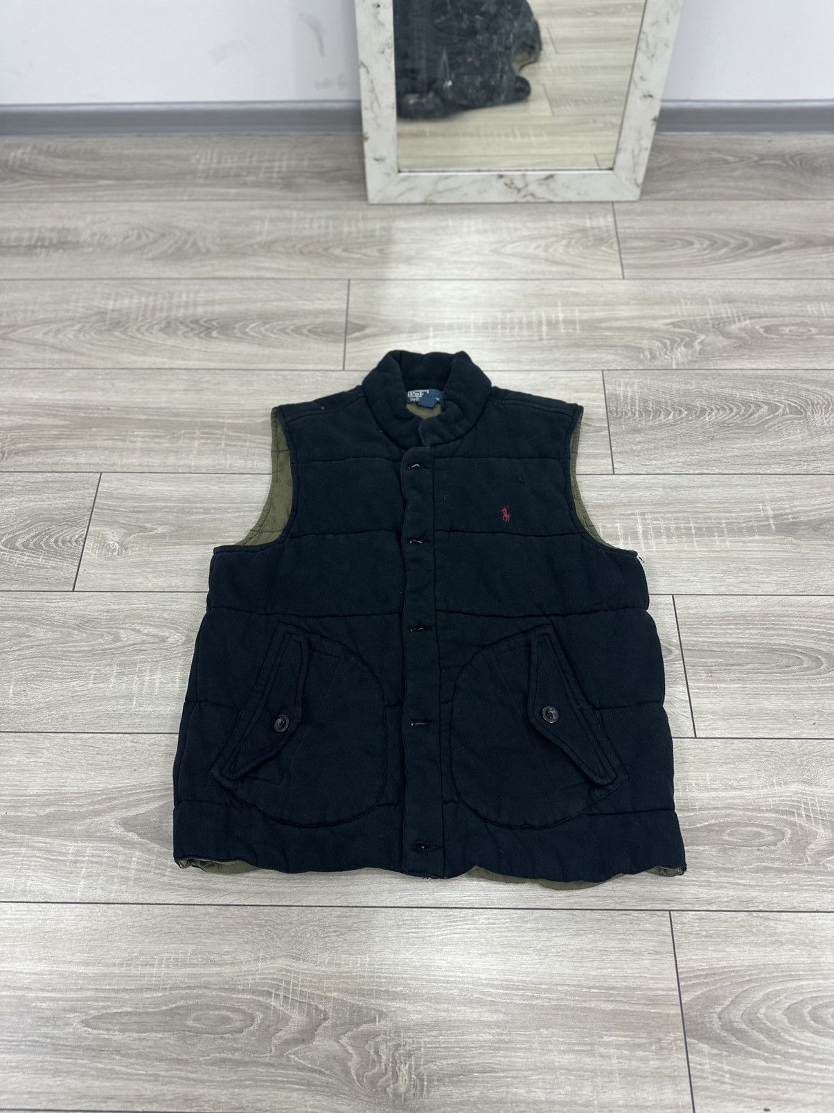Polo Ralph Lauren Polo Ralph Lauren Black Vintage 90s Distressed Vest Size US XL / EU 56 / 4 - 2 Thumbnail