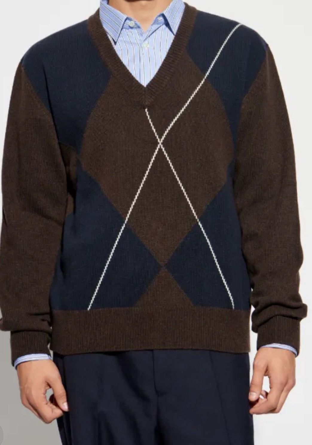 Officine Generale Officine Generale mens Argyle sweater M Made in Italy NWT Size US M / EU 48-50 / 2 - 1 Thumbnail