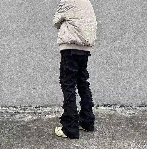 Japanese Brand × Jean High street black raw edge ripped jeans Size US 32 / EU 48 - 2 Thumbnail