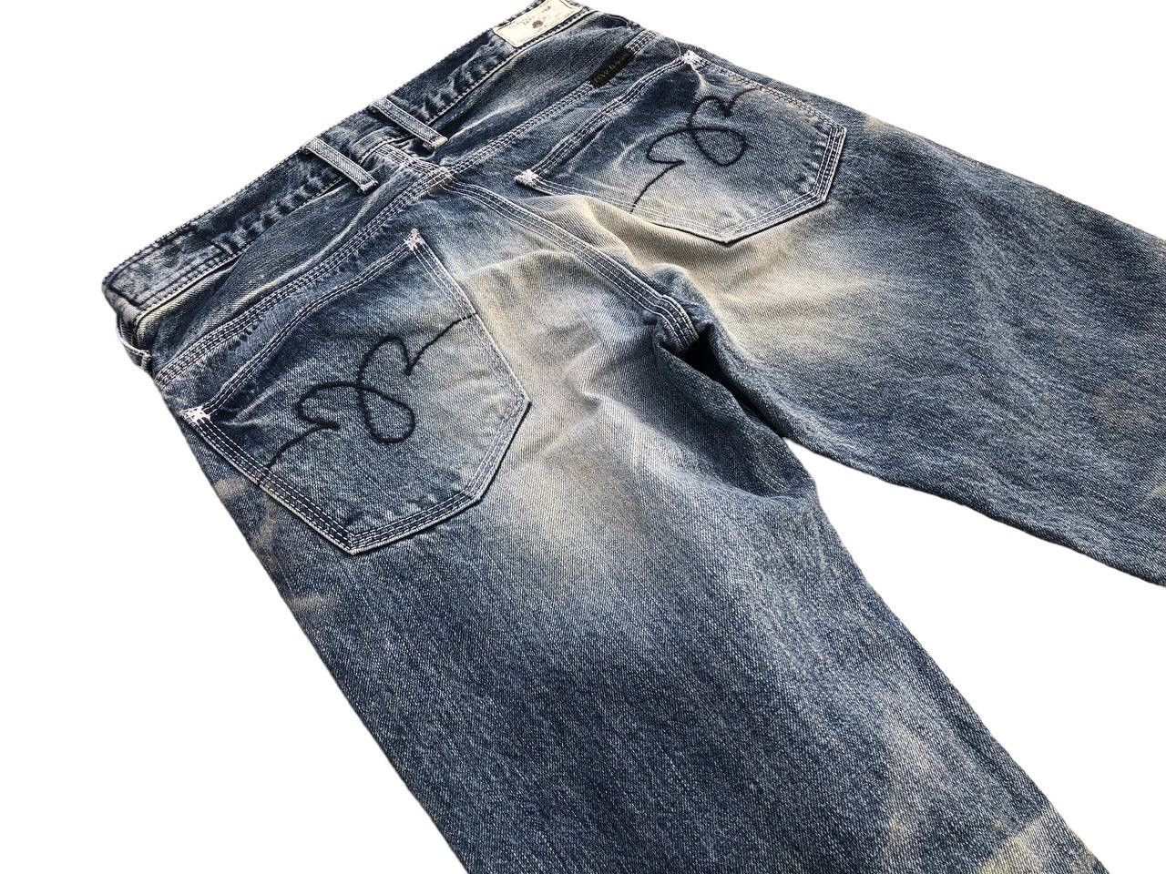 Japanese Brand FLARE BLUE WAY DISTRESSED DENIM MADE IN NIPPON Size US 30 / EU 46 - 10 Thumbnail