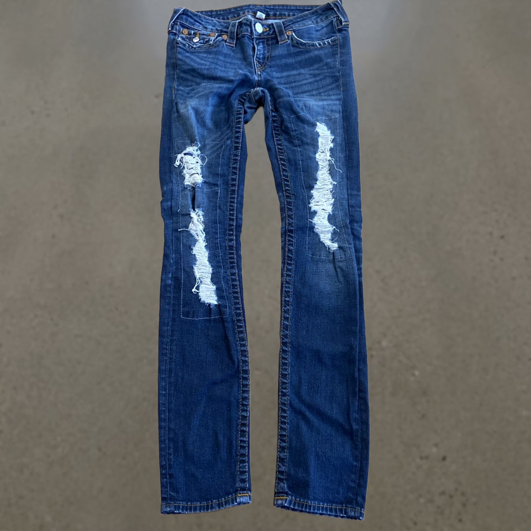 True Religion VTG True Religion Jeans Skinny Distressed Blue Women’s Size 28 Stretch Size 28" / US 6 / IT 42 - 1 Thumbnail