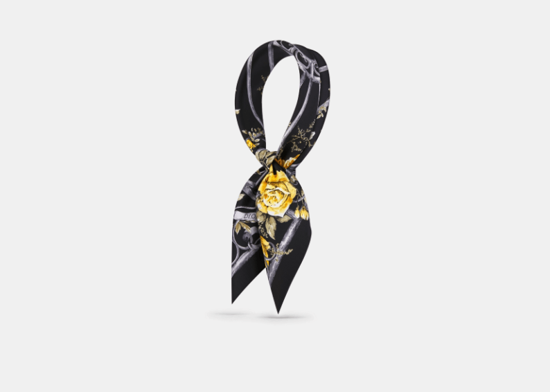 Dior o1w1db10424 Size: OS Dior Square Scarf in Black/Gold Size ONE SIZE - 2 Thumbnail