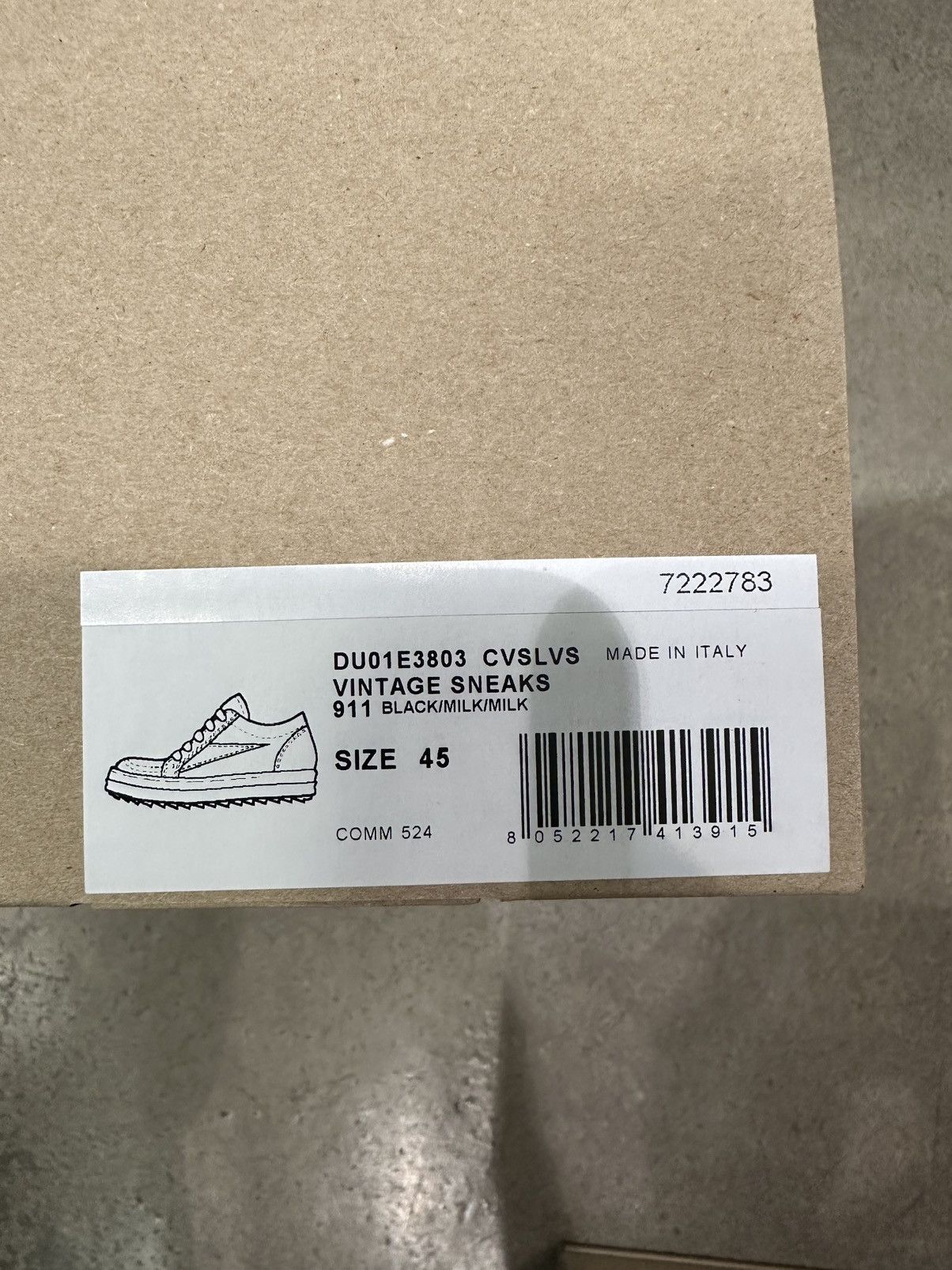 Rick Owens Drkshdw RICK OWENS - DRKSHDW Vintage Sneaker Black/Milk Size US 12 / EU 45 - 7 Thumbnail
