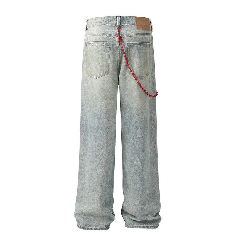 Jean American retro graffiti loose straight wide-leg jeans Size US 32 / EU 48 - 2 Thumbnail